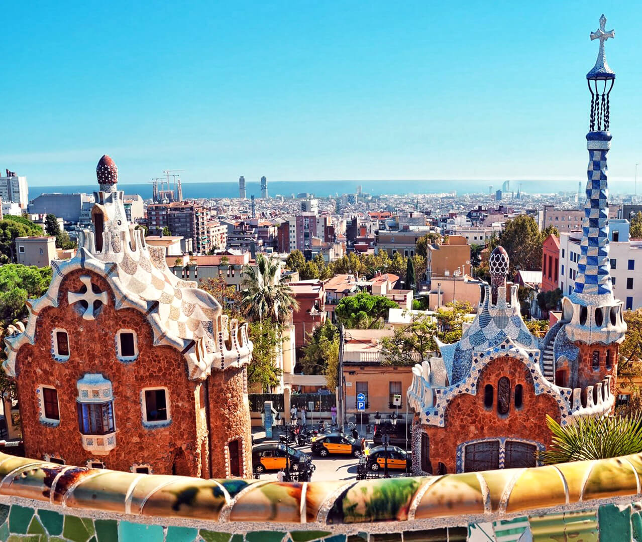 barcelona-park-guell-catalonia-carmel-hill-antoni-gaudi-barcelona-interesting-houses-besthqwallpapers.com-1920x1080